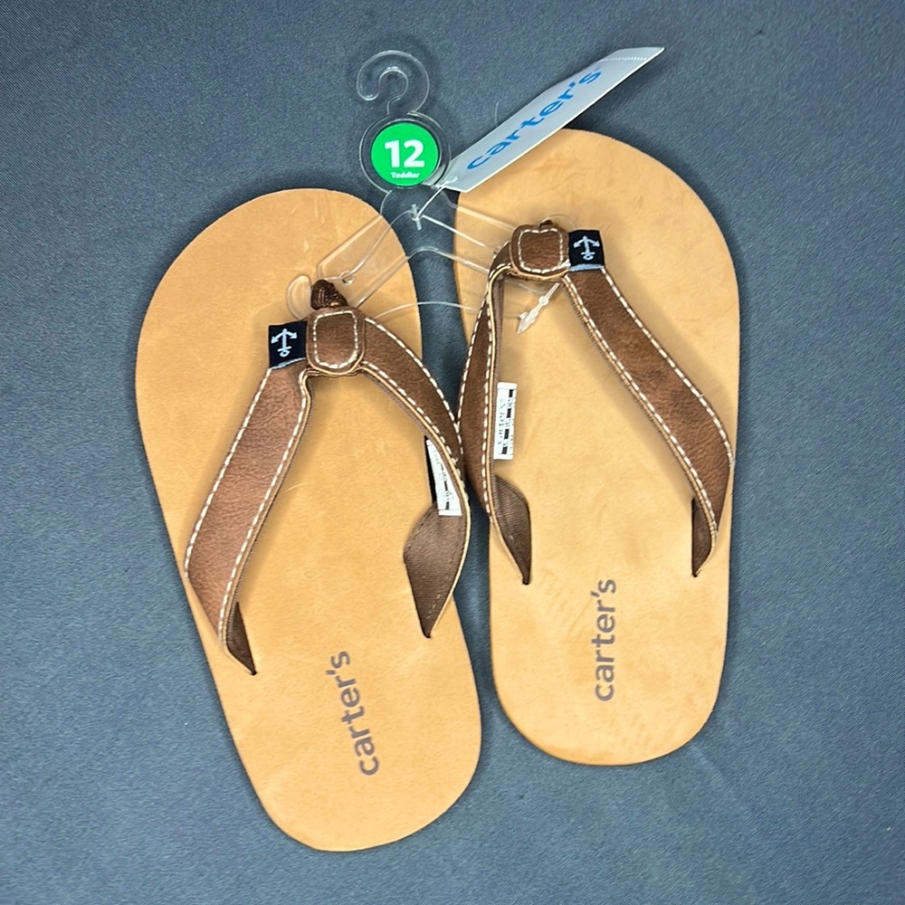 Carters , Size 12 , Brown & Camel colored thong flip-flops